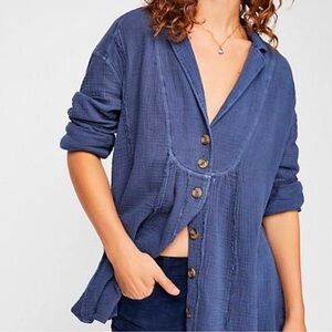 Free People All About The Feels Buttondown Top Small